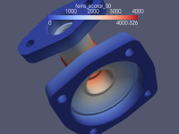 solution poisson equation 3D complex geometry, surface view 2